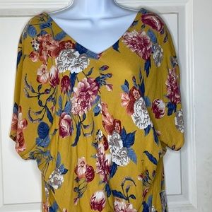 Long yellow flowered shirt